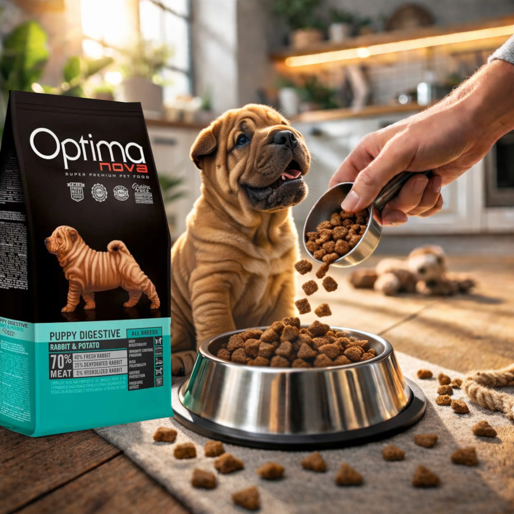 OPTIMANOVA Puppy Digestive Rabbit & Potato - suché krmivo pro psy - 12kg - foto 3