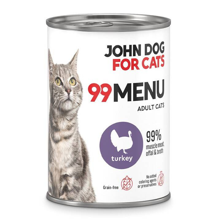 JOHN DOG For cats 99 Menu Turkey - mokré krmivo pro kočky - 400g - foto 1