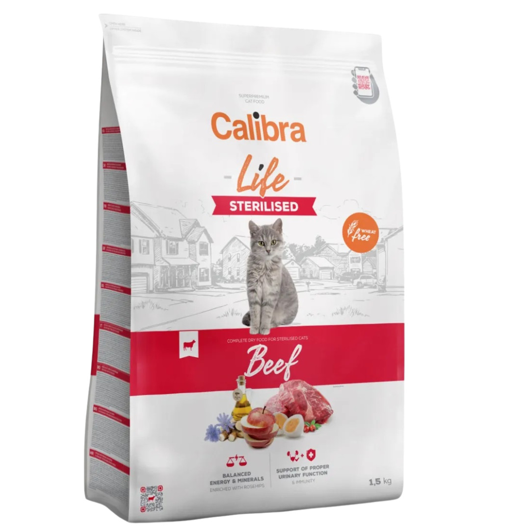 CALIBRA Cat Life Sterilised Beef - suché krmivo pro kočky - 1,5kg - foto 1