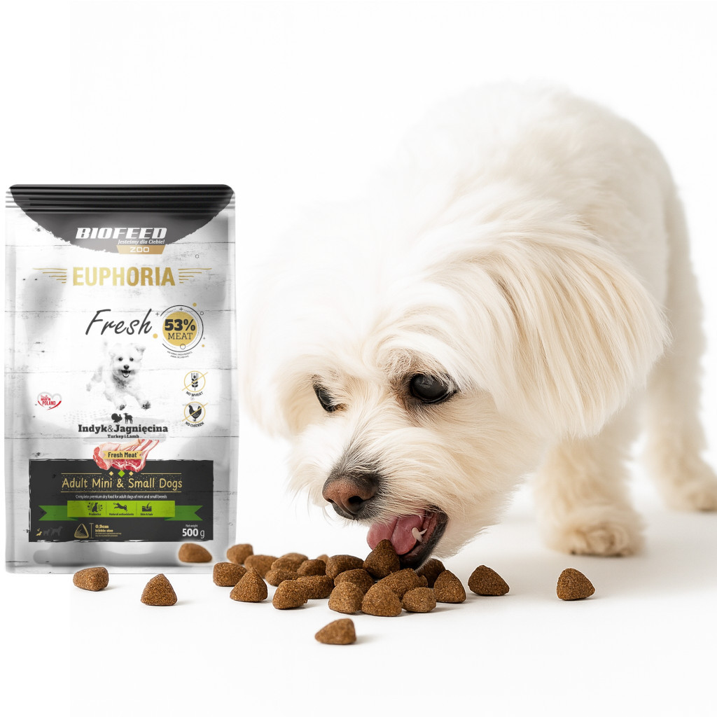 BIOFEED Euphoria Fresh Adult Turkey and lamb XS/S - suché krmivo pro psy - 500g - foto 8