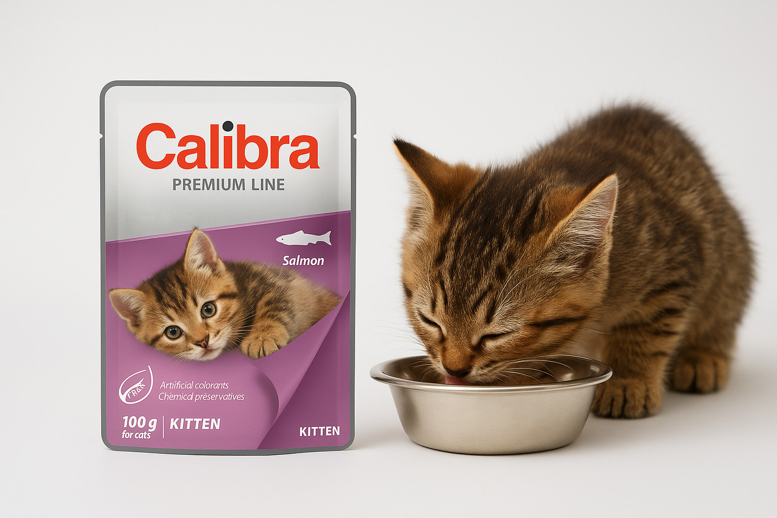 CALIBRA Cat Premium Kitten Salmon - mokré krmivo pro kočky - 6x100g - foto 2