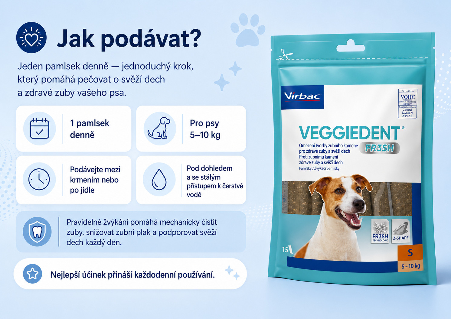 Veggiedent Fresh S (5–10 kg) – pamlsek pro psy – 456 g - foto 3
