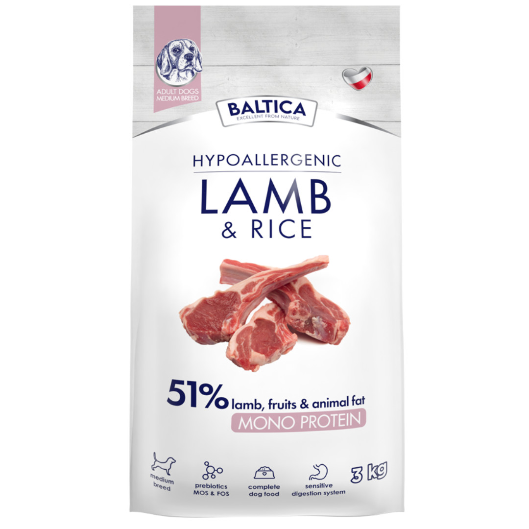 BALTICA Nutraceutic Hypoallergenic M Mono Lamb with rice - suché krmivo pro psy - 3kg - foto 1