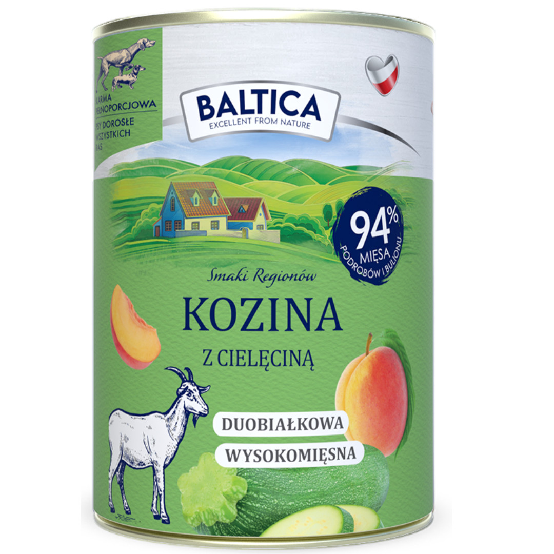 BALTICA Smaki regionów Goat with veal - vlhké krmivo pro psy - 400g - foto 1