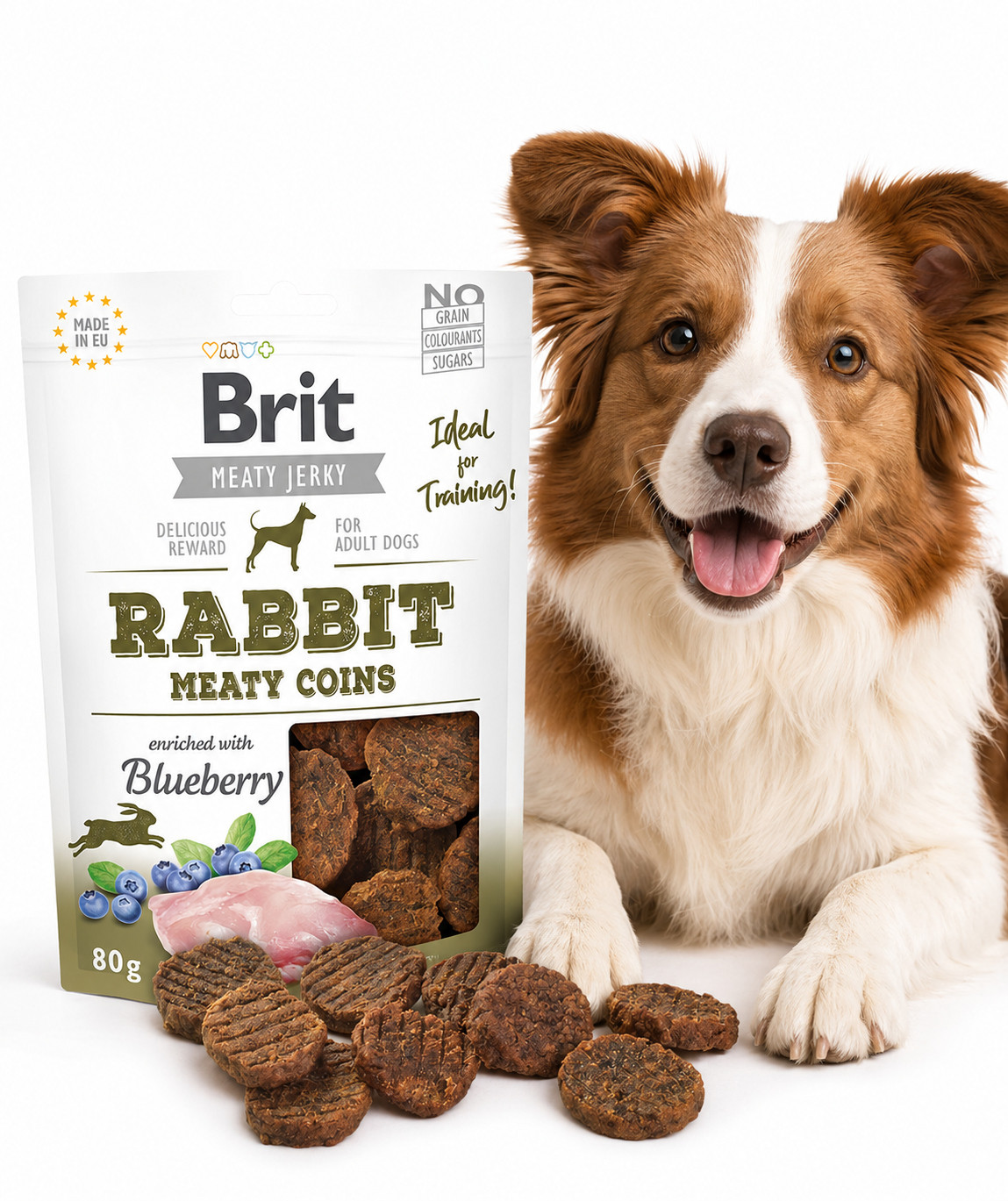 BRIT Meat Jerky Coins Rabbit - pamlsek pro psa - 80g - foto 2