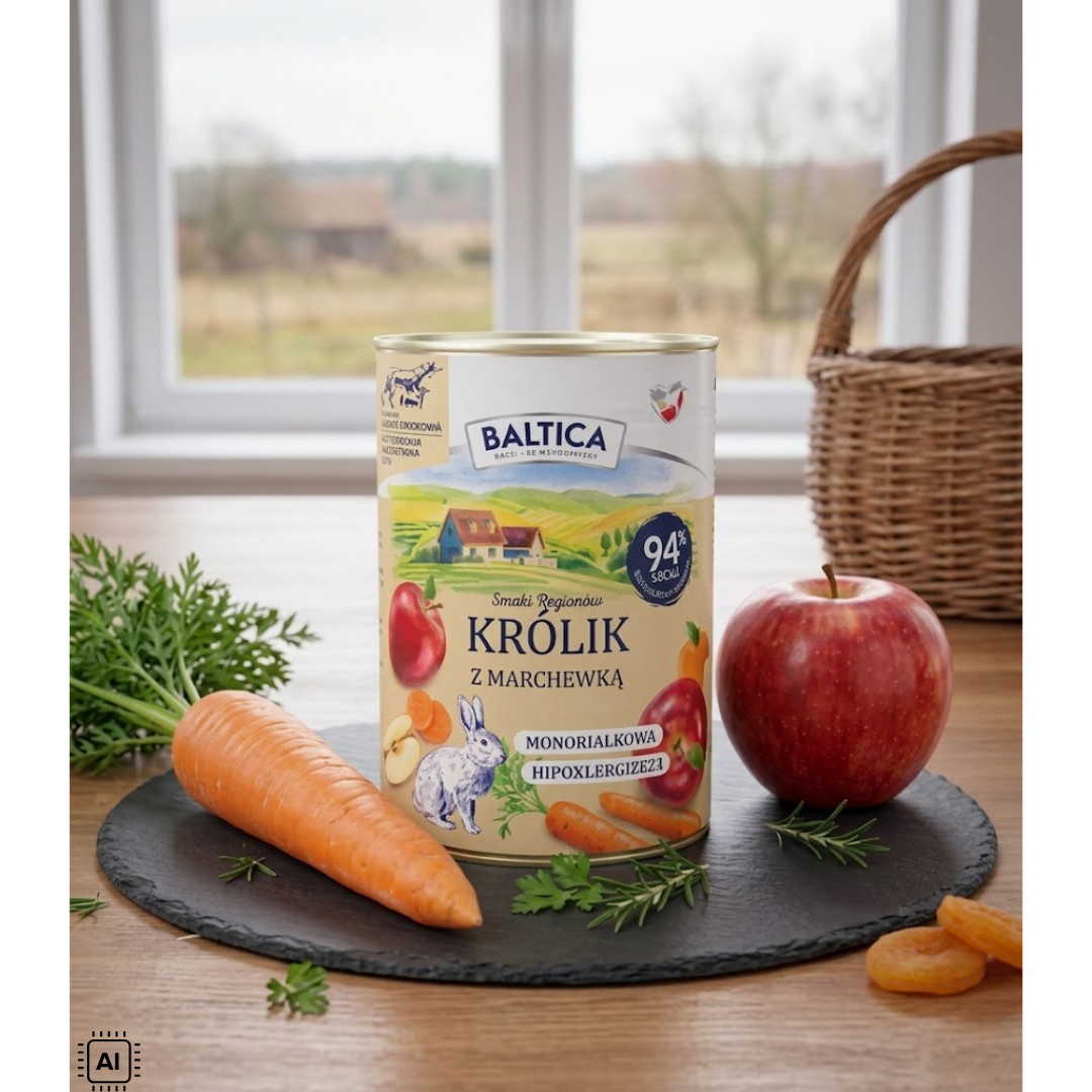 BALTICA Smaki regionów Mono Rabbit with carrot - vlhké krmivo pro psy - 400g - foto 2