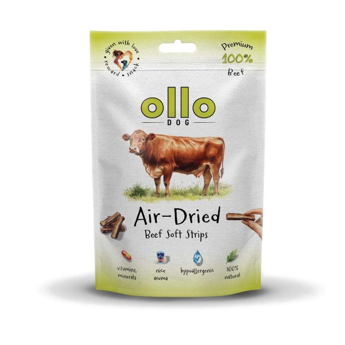OLLO Air-Dried Beef strips - pamlsek pro psa - 80g - foto 1