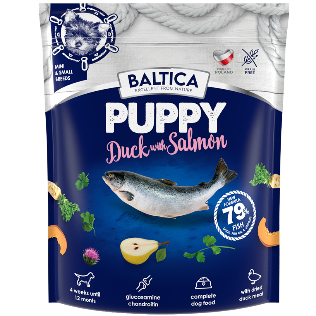 BALTICA Excellent Puppy Duck with salmon Small breeds - suché krmivo pro psy - 1kg - foto 1