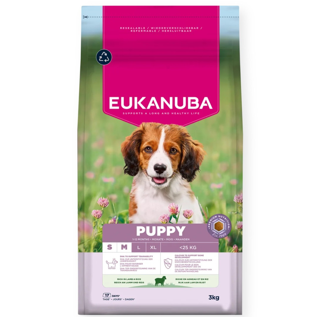 EUKANUBA Puppy Small/Medium Lamb & Rice - suché krmivo pro psy - 3kg - foto 1