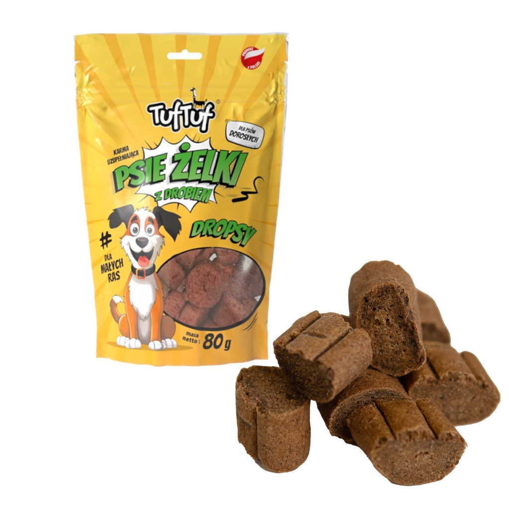 TUF TUF Dog Jelly - kapky MIX 3 příchutě - pamlsek pro psy - 12x80g - foto 1