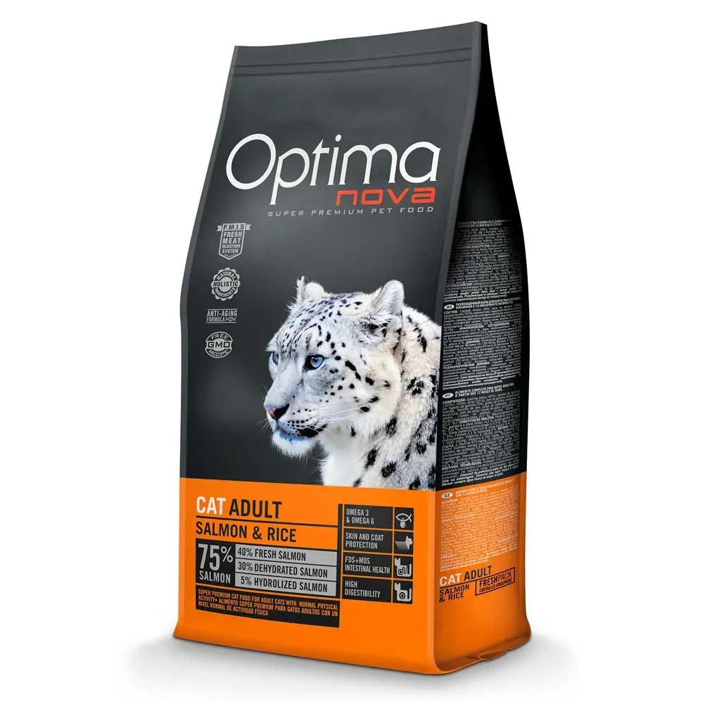 OPTIMANOVA Cat Salmon & Rice - suché krmivo pro kočky - 8kg - foto 1