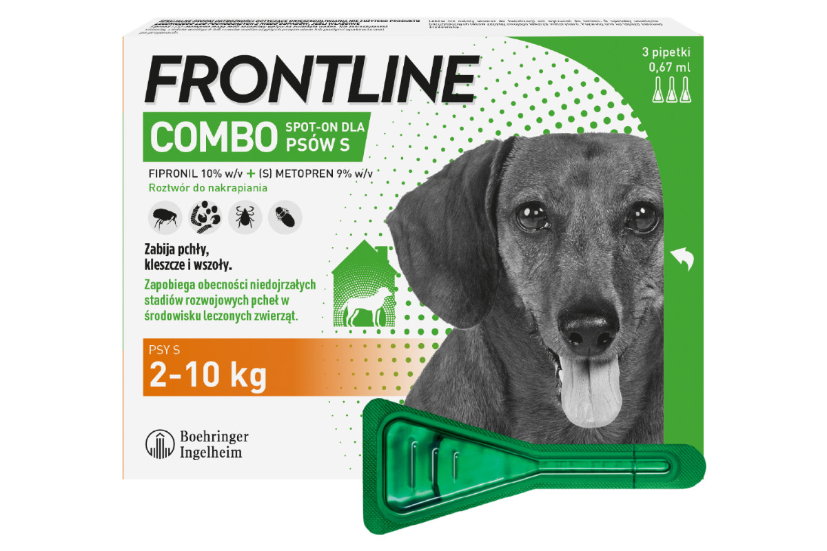 FRONTLINE Combo Spot-on S kapky proti parazitům pro psy 2-10 kg, 3 x 0,67 ml - foto 1