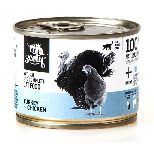 3COTY 21. Turkey and chicken - mokré krmivo pro kočky - 180g - foto 6
