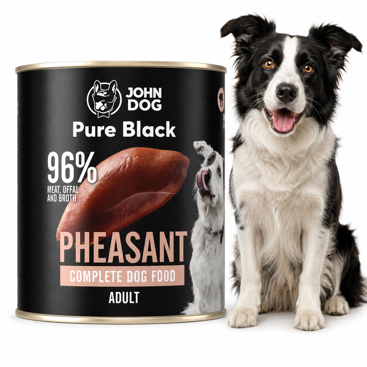 JOHN DOG Pure Black Mono Bažant - vlhké krmivo pro psy - 800g - foto 3