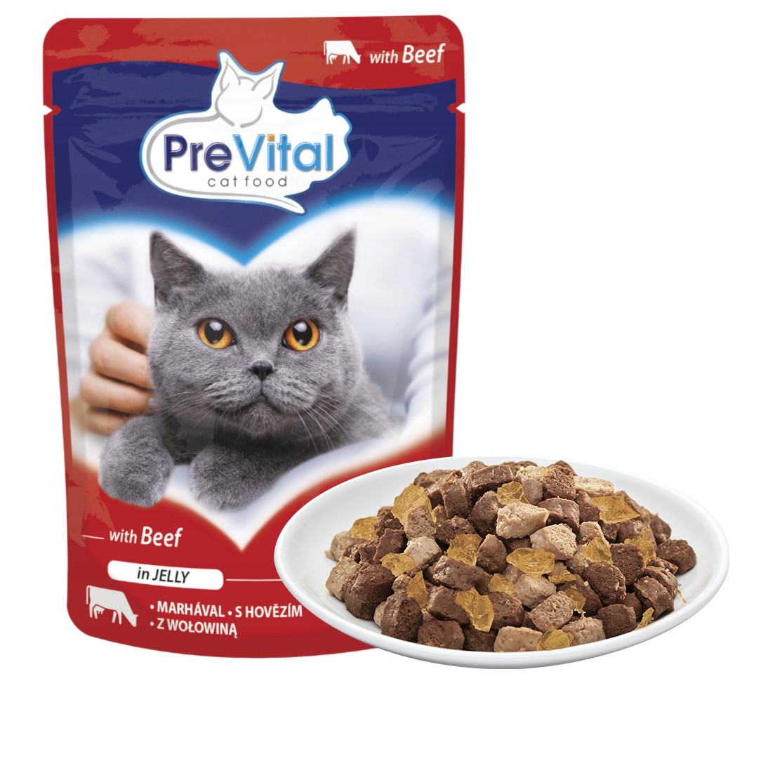 PREVITAL Beef in jelly - mokré krmivo pro kočky - 100g - foto 4