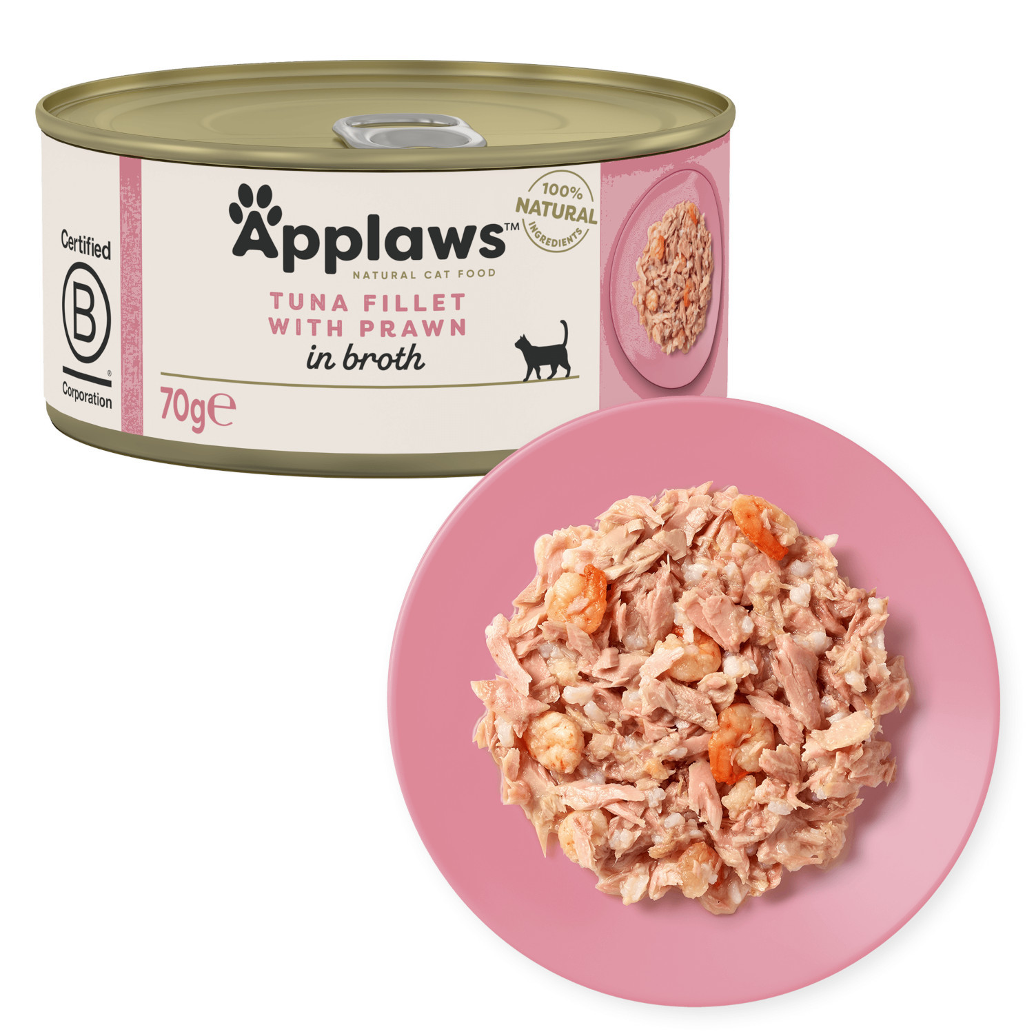 APPLAWS Tuna Fillet with Prawn in Broth - mokré krmivo pro kočky - 6x70g - foto 1