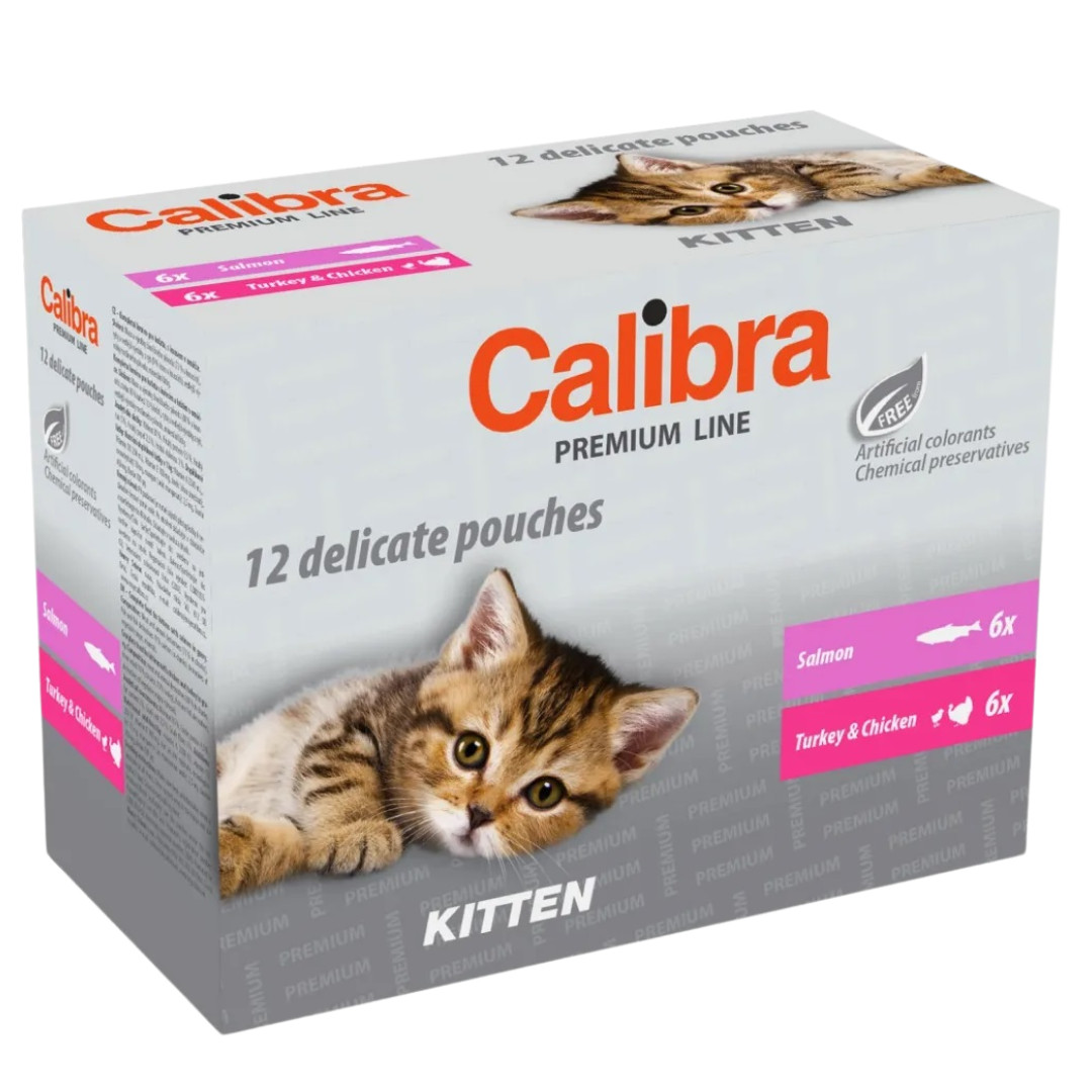 CALIBRA Cat Premium Kitten Pouches multipack - mokré krmivo pro kočky - 12x100g - foto 1
