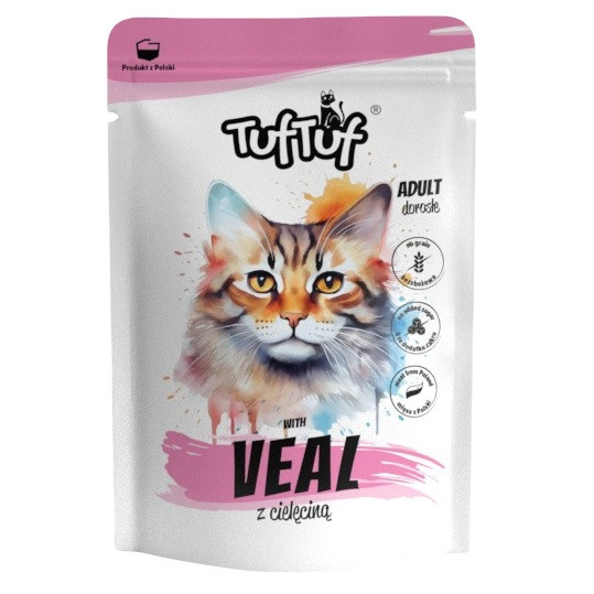 TUF TUF with veal - mokré krmivo pro kočky - 100g - foto 1