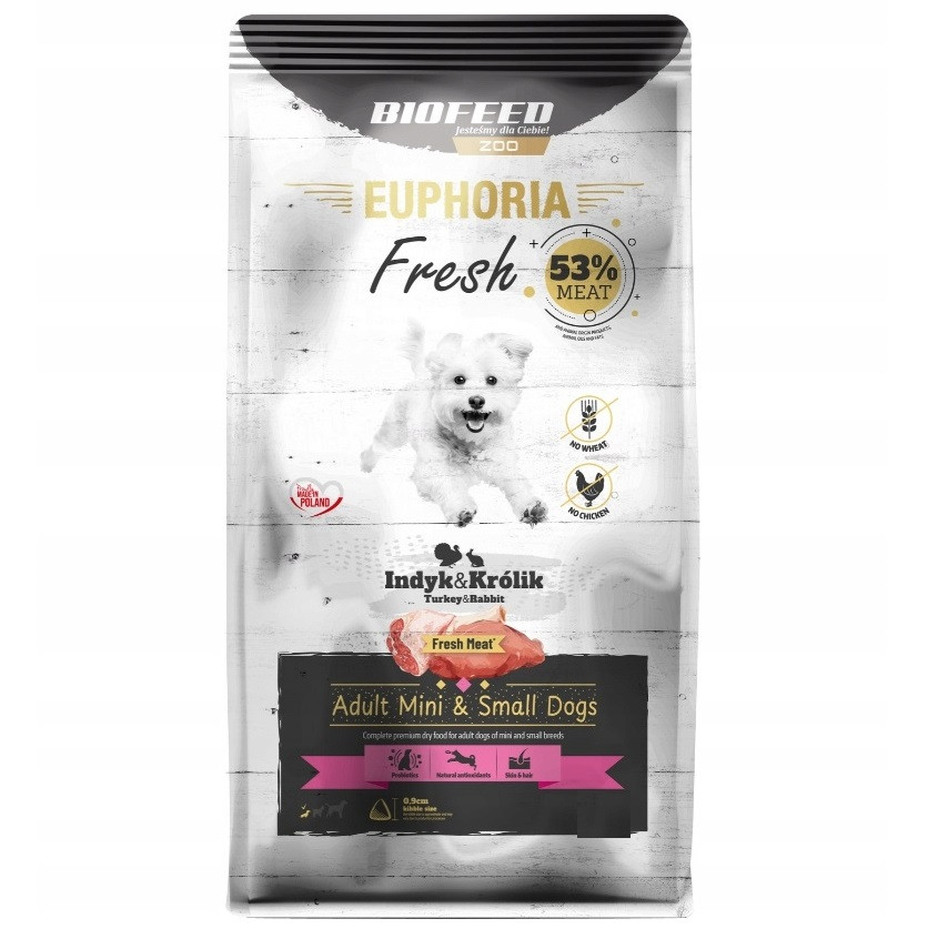EUPHORIA Fresh Adult Turkey with rabbit XS/S - suché krmivo pro psy - 500g - foto 2