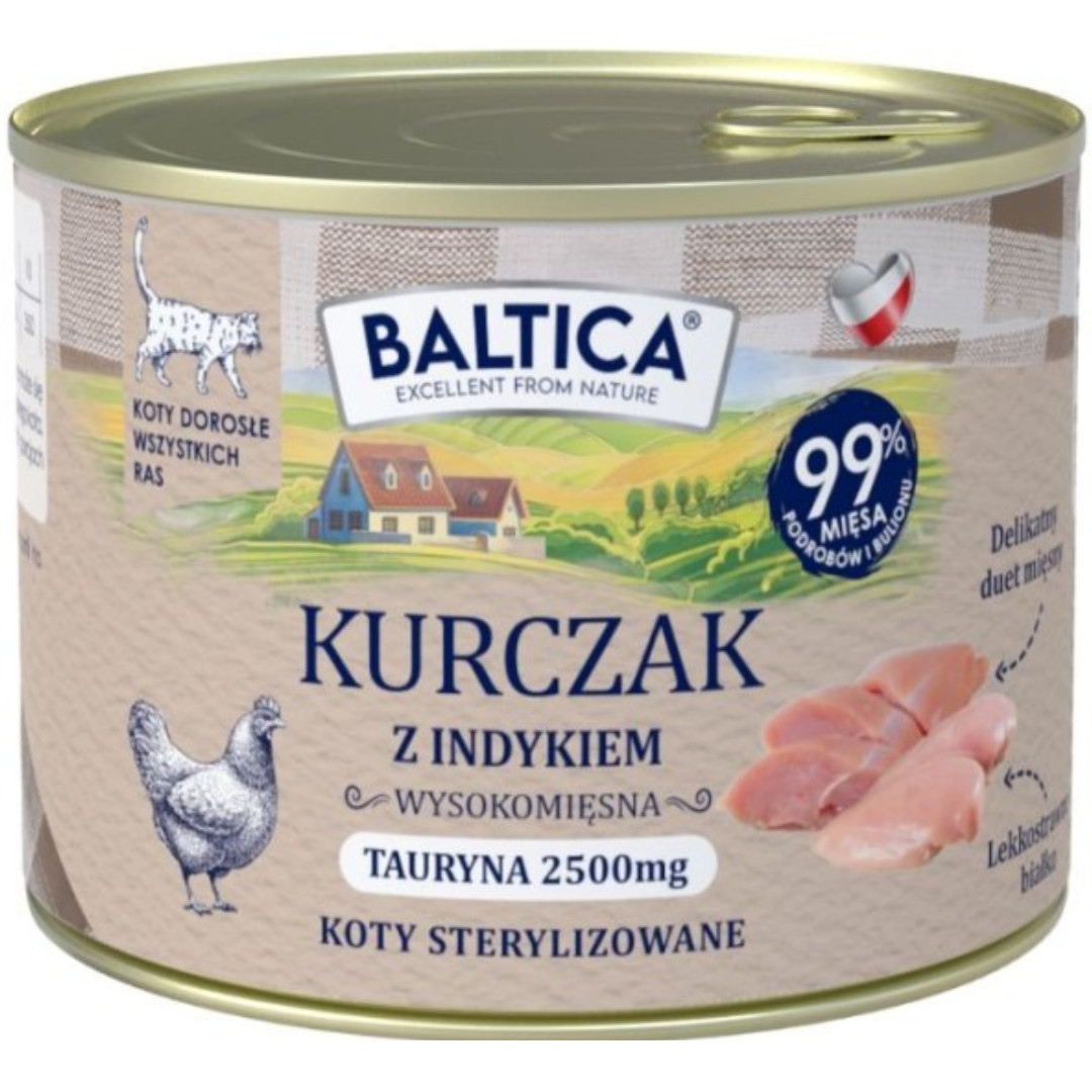 BALTICA Chuť regionů Kuře s krůtou - mokré krmivo pro kočku - 24x185g - foto 1