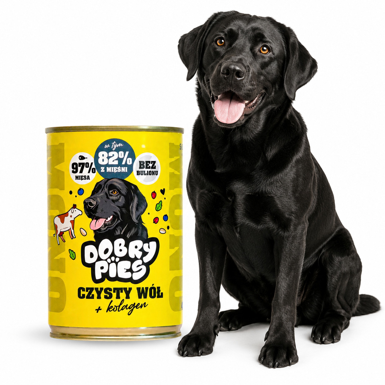 DOBRY PIES Mono Čistý vůl + kolagen – vlhké krmivo pro psa – 12x400g - foto 4