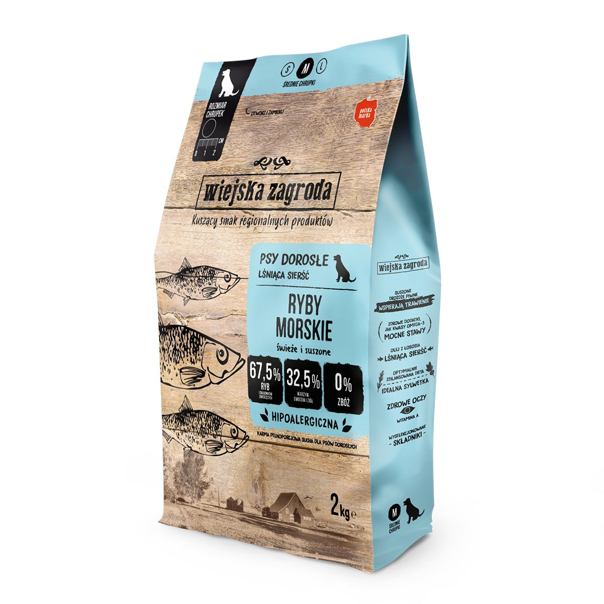 WIEJSKA ZAGRODA Marine Fish M - suché krmivo pro psy - 2kg - foto 1