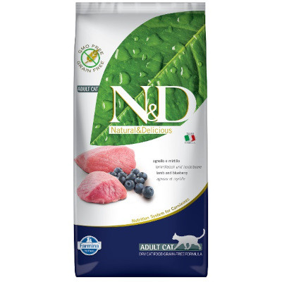 FARMINA N&D Prime Lamb and Blueberry Adult - suché krmivo pro kočky - 5 kg - foto 3