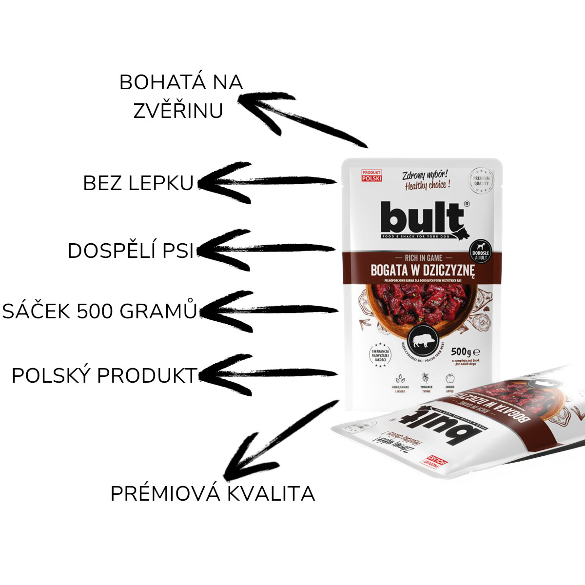 BULT MIX příchutí – mokré krmivo pro psy – 8x500g - foto 4