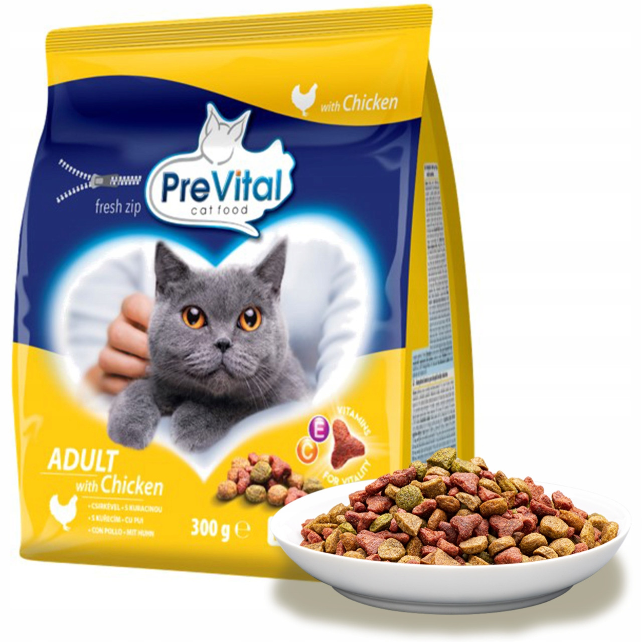 PREVITAL Adult Chicken - suché krmivo pro kočky - 300g - foto 1