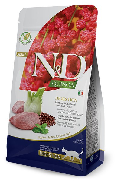 FARMINA N&D Quinoa Digestion - suché krmivo pro kočky - 1,5kg - foto 2
