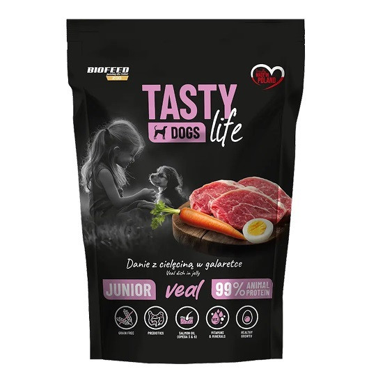 BIOFEED Tasty Dogs Life Junior Veal - vlhké krmivo pro psy - 500g - foto 2