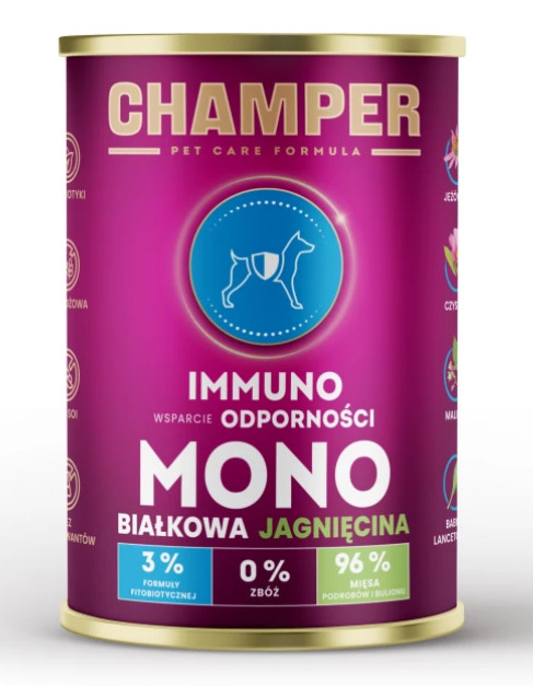 CHAMPER Immuno Monoprotein Lamb - vlhké krmivo pro psy - 400g - foto 1