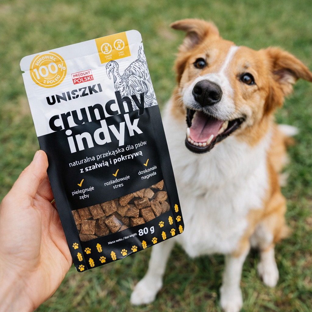 UNISZKI Křupavé krůtí s šalvějí a kopřivou - pamlsek pro psa - 80g - foto 3