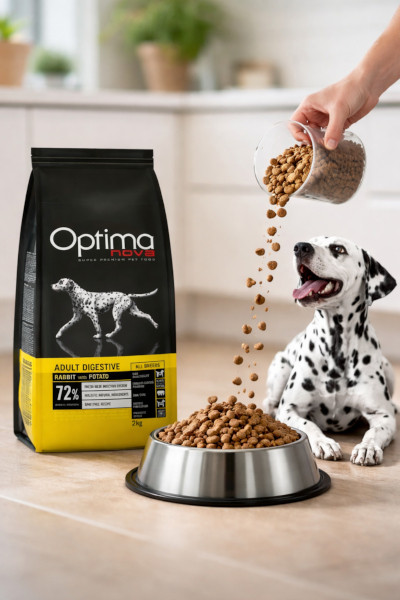 OPTIMANOVA Adult Digestive Rabbit & Potato - suché krmivo pro psy - 2kg - foto 2