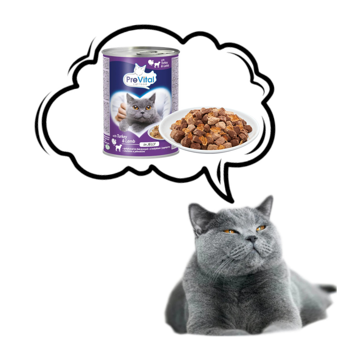 PREVITAL Cat Food s jehněčím a krůtím v želé - mokré krmivo pro kočky - 415g - foto 2