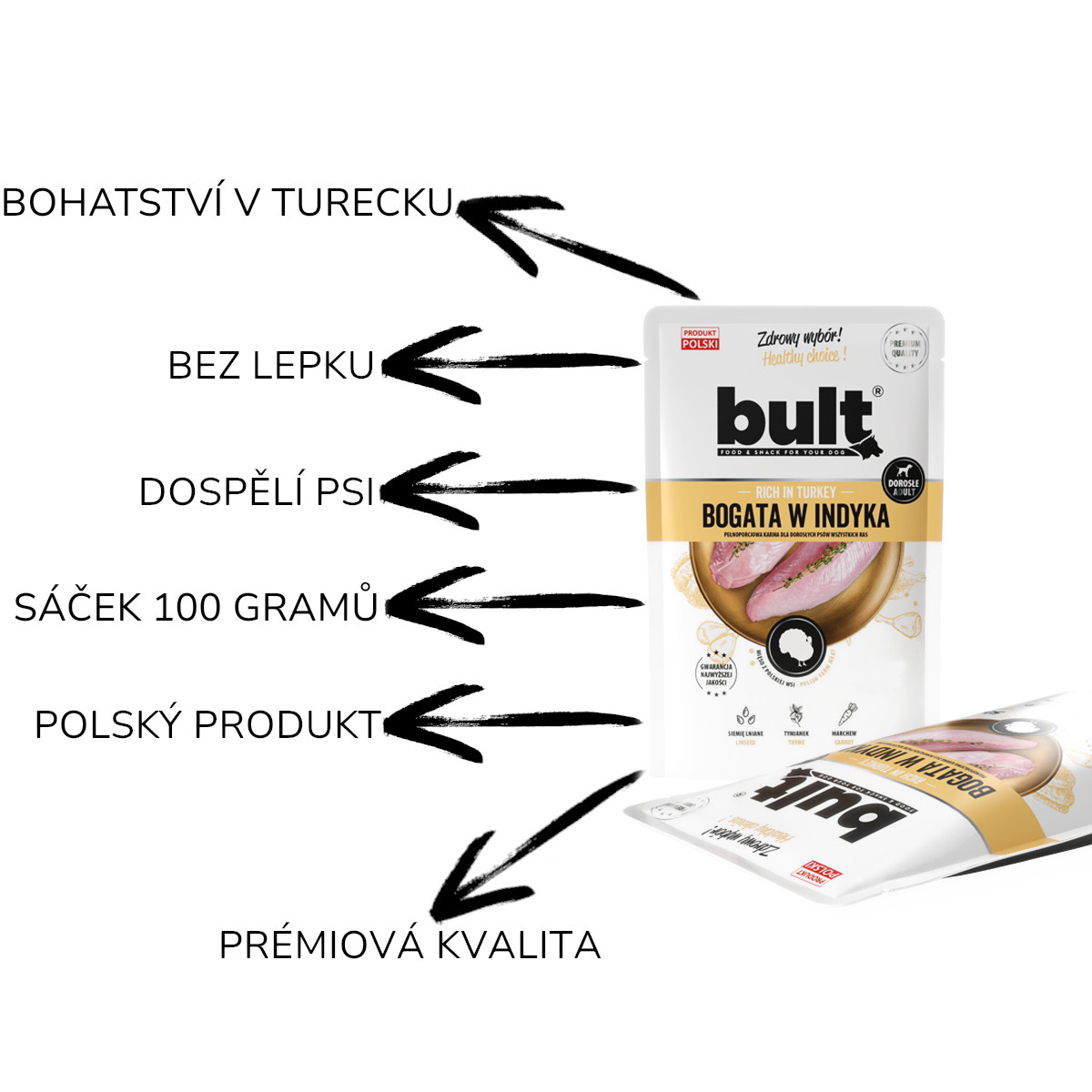 BULT Mleté maso bohaté na krůtí maso - vlhké krmivo pro psy - 100g - foto 2