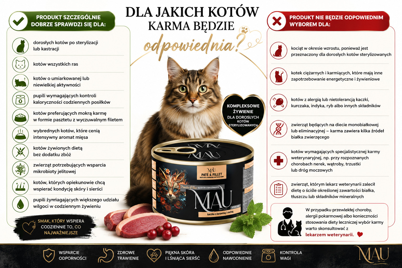 MAU Paštika a Filet Sterilised MIX příchutí - mokré krmivo pro kočku - 24x185g - foto 6