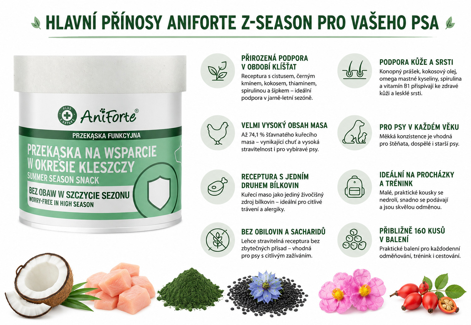ANIFORTE Summer season snack - pamlsek pro psa - 50g - foto 1