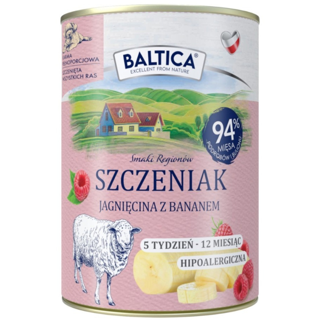 BALTICA Smaki regionów Puppy Mono Lamb with banana - vlhké krmivo pro psy - 400g - foto 1