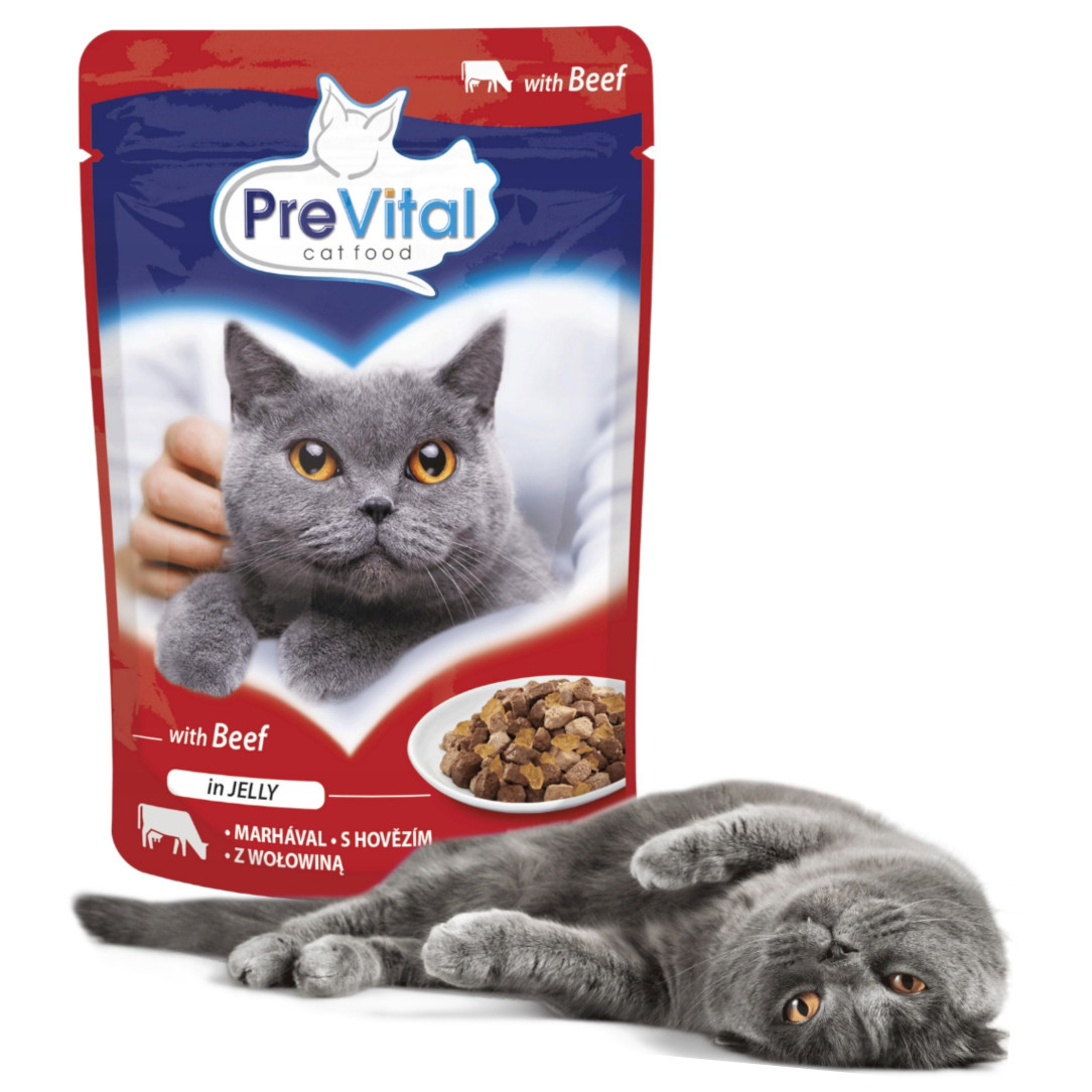 PREVITAL Beef in jelly - mokré krmivo pro kočky - 100g - foto 1