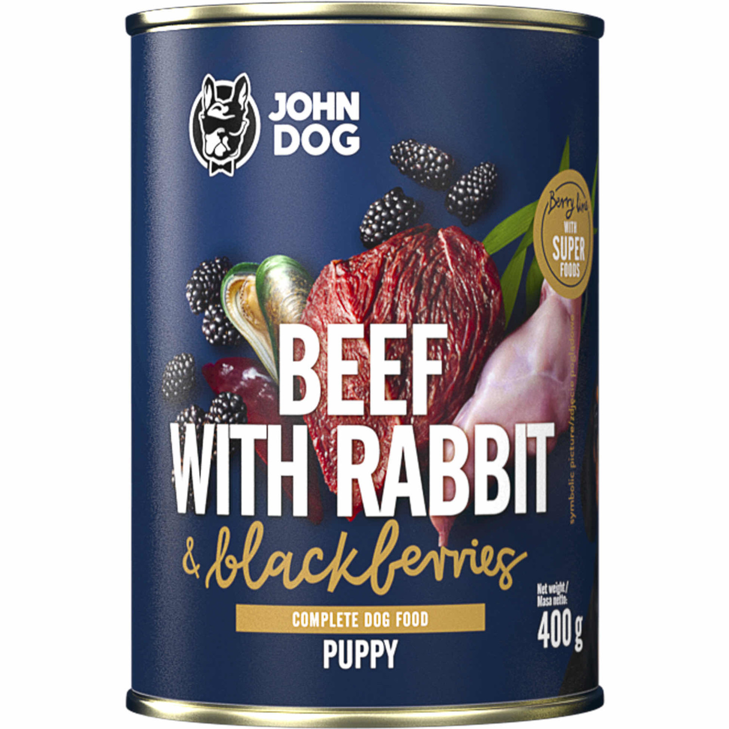 JOHN DOG Berry Puppy Beef and rabbit with blackberries - Mokré krmivo pro psy - 6 x 400 g - foto 3
