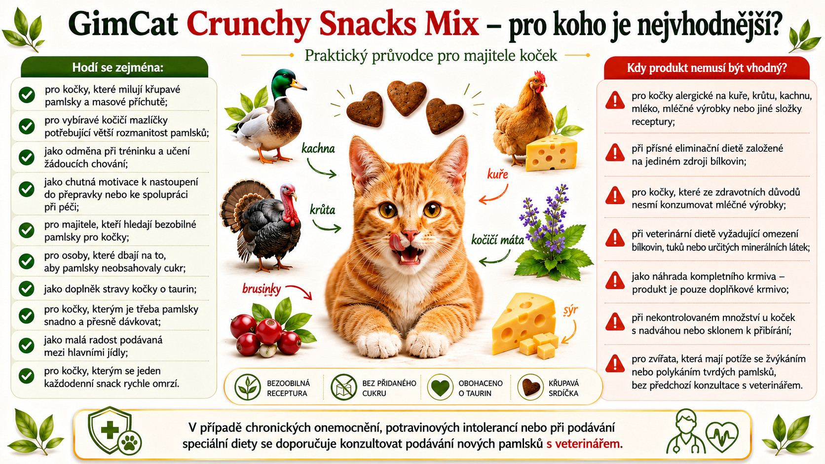 GIMCAT Crunchy Snacks Mix bohatý na bílkoviny – pamlsek pro kočku – 140g - foto 2
