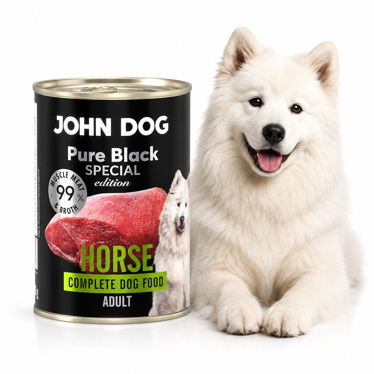 JOHN DOG Pure Black Special Edition Mono Horse - vlhké krmivo pro psy - 400g - foto 3