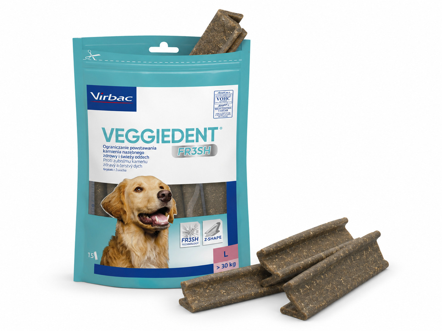 VIBRAC Veggiedent Fresh L - pamlsek pro psa - 500g - foto 4