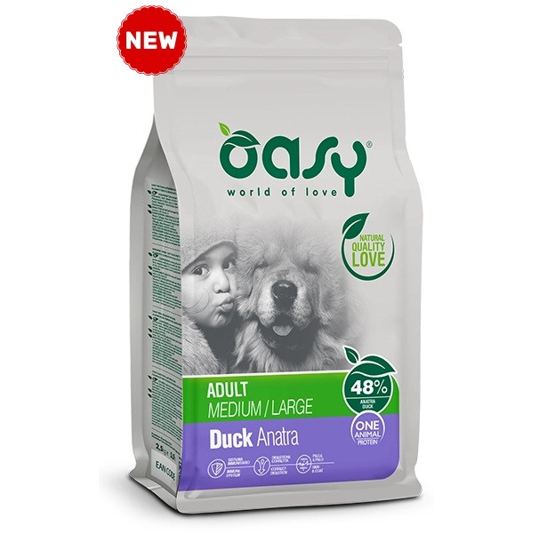 OASY One Animal Protein Adult Medium/Large Duck - suché krmivo pro psy - 12kg - foto 1