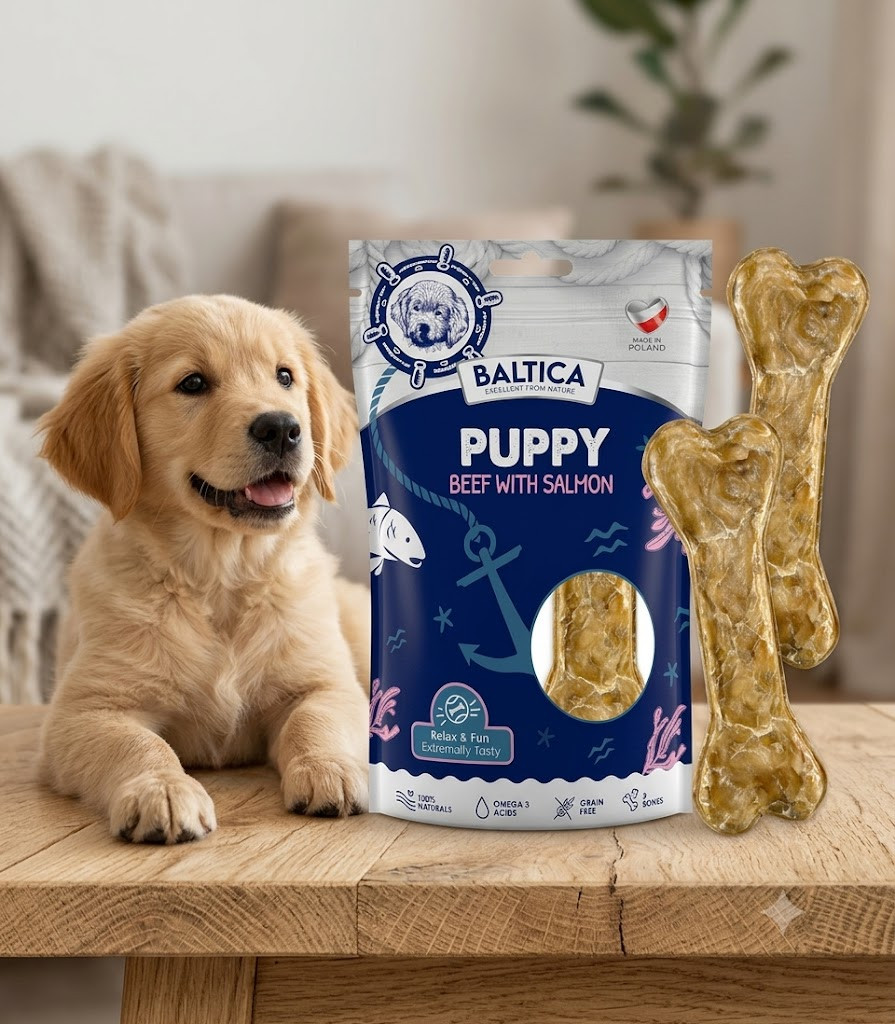 BALTICA Puppy Beef with salmon - žvýkací pamlsek pro psa - 2 - foto 2