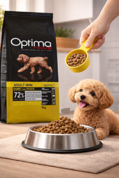 OPTIMANOVA Adult Mini Digestive Rabbit & Potato - suché krmivo pro psy - 6kg - foto 2