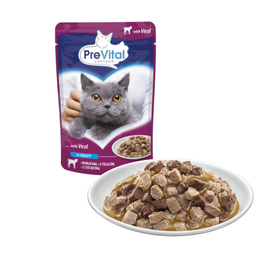 PREVITAL Veal in gravy - mokré krmivo pro kočky - 100g - foto 1