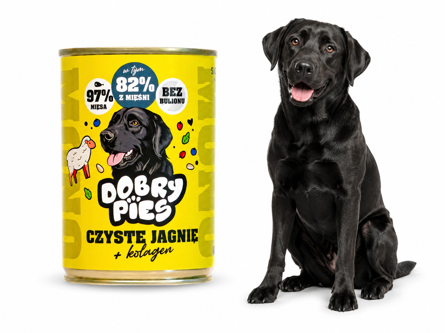 DOBRY PIES Mono Čisté jehněčí + kolagen – vlhké krmivo pro psa – 400g - foto 4