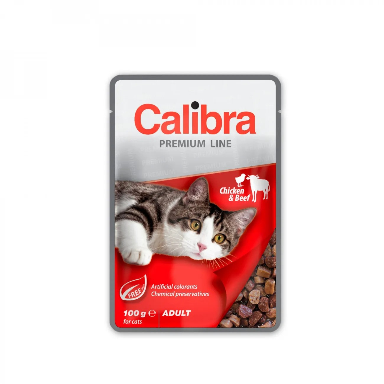 CALIBRA Cat Premium Adult Chicken & Beef - mokré krmivo pro kočky - 100g - foto 1